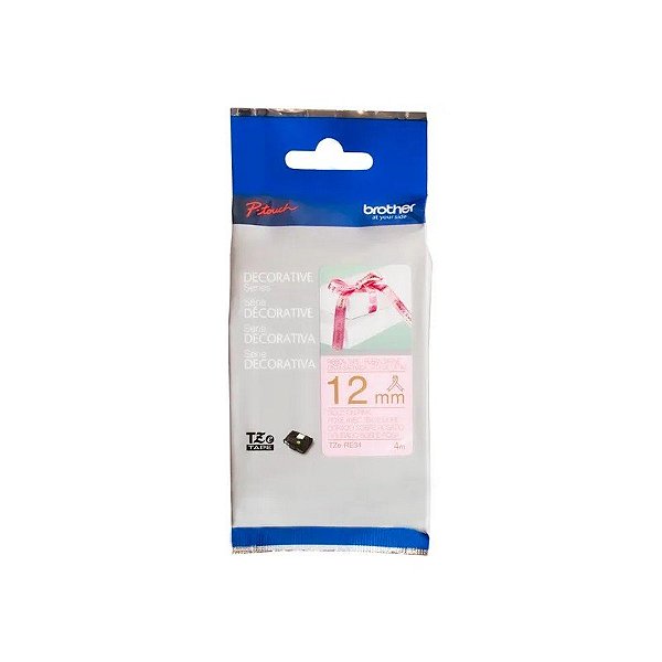 Fita para Etiquetas Brother TZERE34 de 12 MM - Dourada/Rosa