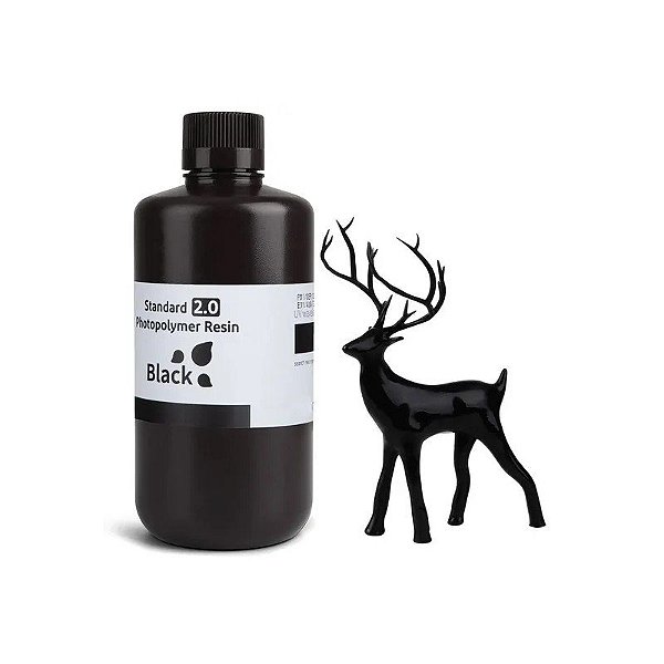 Resina Elegoo para Impressora 3D Standard 2.0/500G Preto