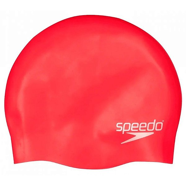 Frase: Touca de Natação Speedo Junior Plain Flat Silicone 8-709931959 - Vermelho