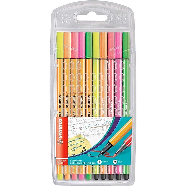 Marca-texto Stabilo Point 88/PEN 68 10 Cores