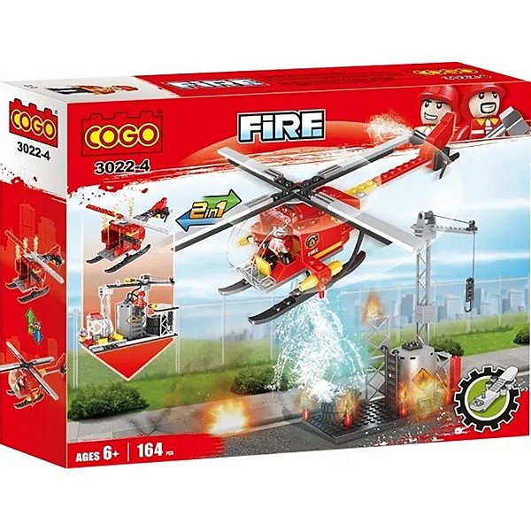 Jogo Cidade Helicóptero - 3022-4 (164 Peças) 2EM1