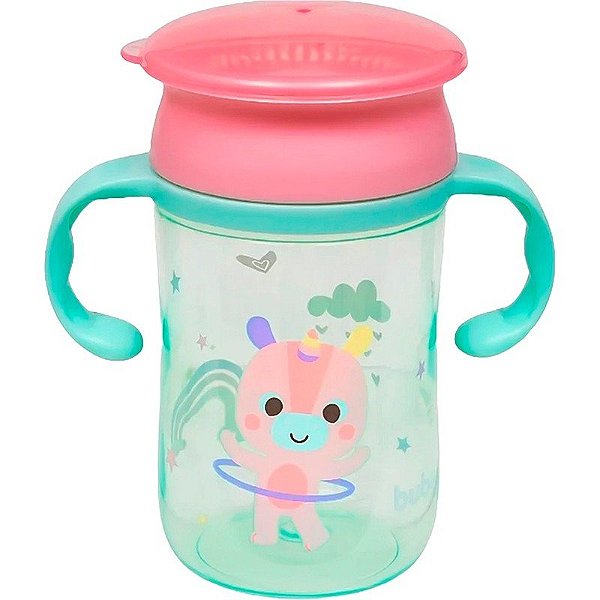 Vaso 360 antiderramamento com alça - Buba 17009