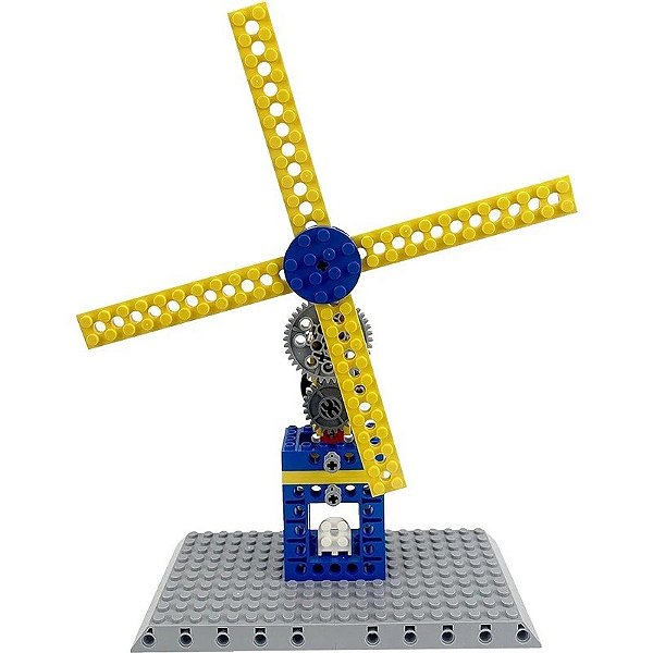 Kit de Blocos de Construção de Engenharia Mecânica Moinho de Vento Wange - 1302 (50 Peças)