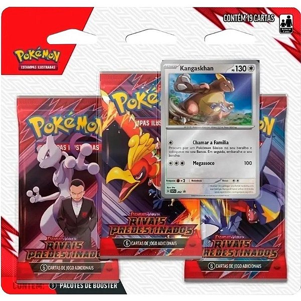 Kit Pokémon Cartas EV10 Rivais Predestinados Kangaskhan - 100 - 10521 - (19 Cartas)