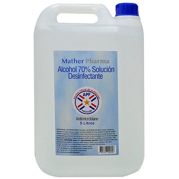 Solução Desinfetante Mather Pharma Álcool 70% - 5L