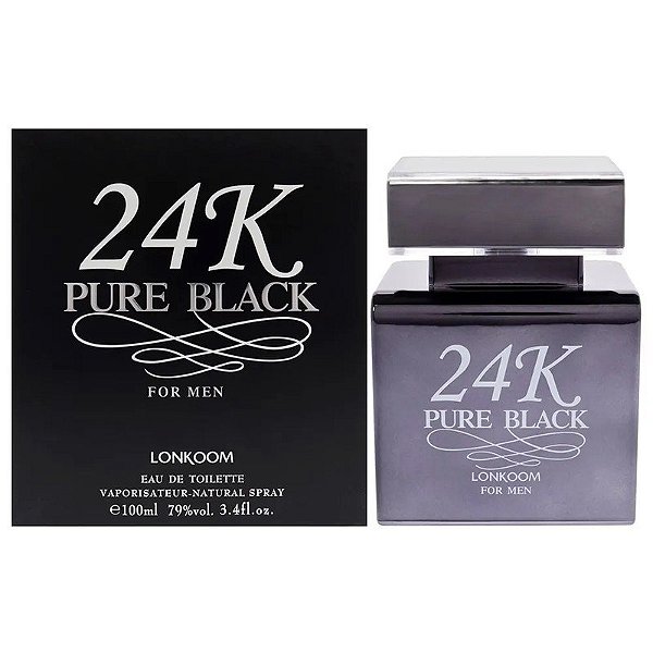 Perfume Lonkoom 24K Pure Black EDT 100ml - Masculino
