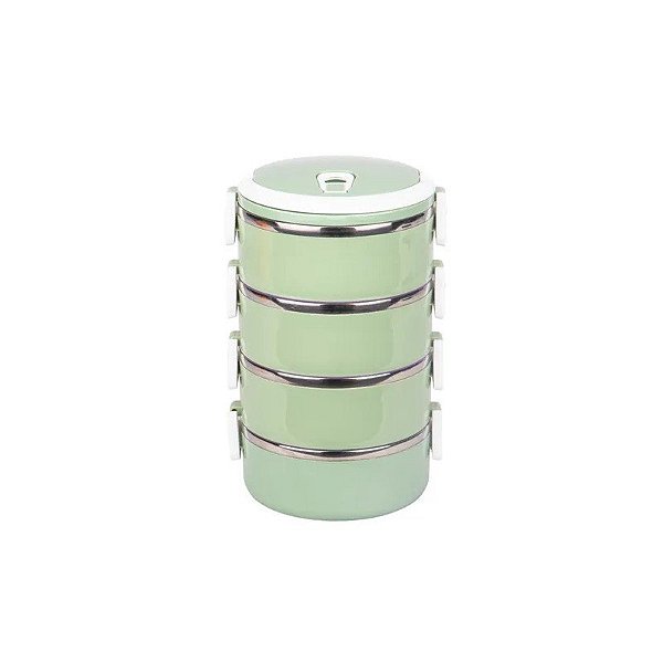 Marmita Dupla de Aço Inox com Vedação Térmica 4 Compartimentos Box Cor a Definir