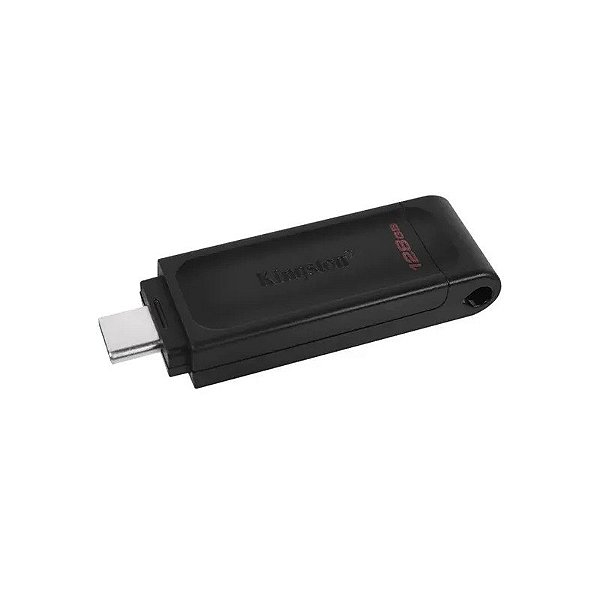 Pendrive Kingston Datatraveler 70 DT70 USB-C de 128GB - Preto
