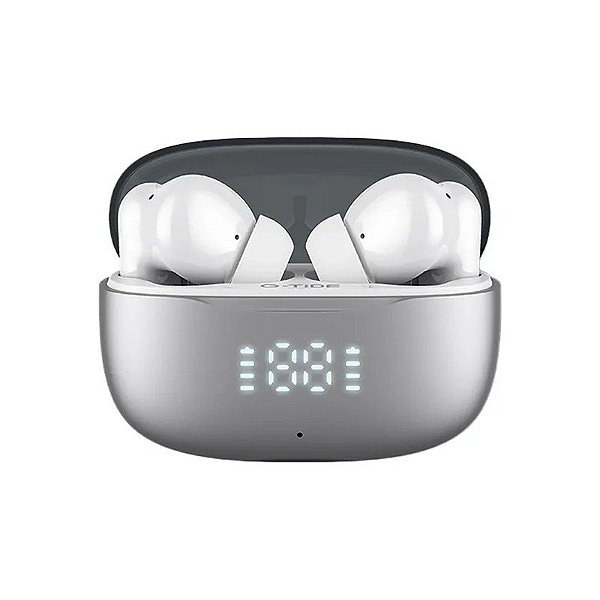 Fone de Ouvido Sem Fio G-Tide Colorbeats com Cancelamento de Ruído Ativo/Ambiente - Branco/Prata