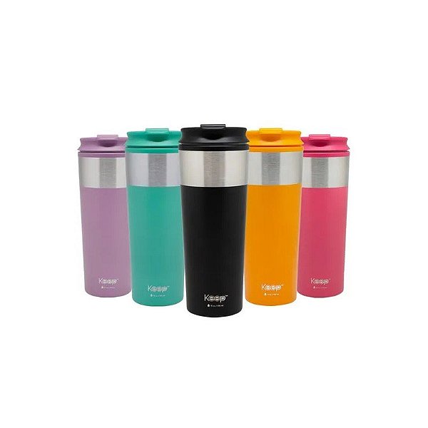 Garrafa Térmica Colorida de Aço Inoxidável Ventella 450ml