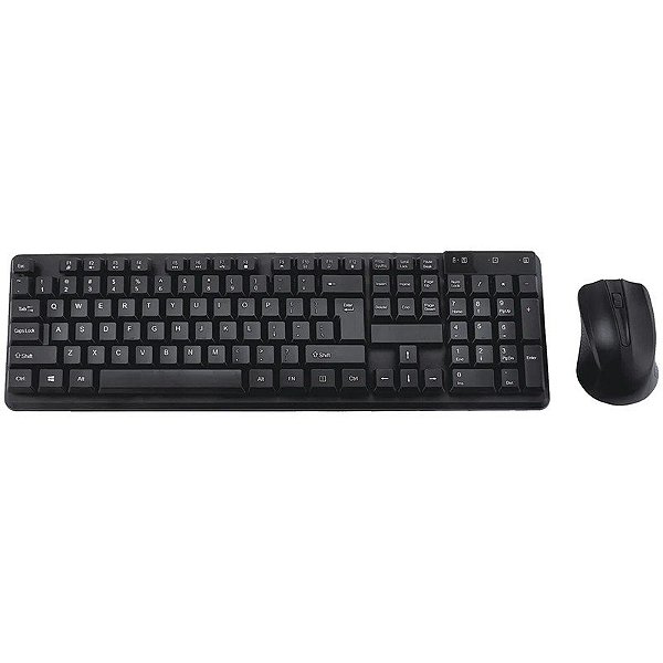 Teclado e Mouse Satellite AK-742G Sem Fio Preto