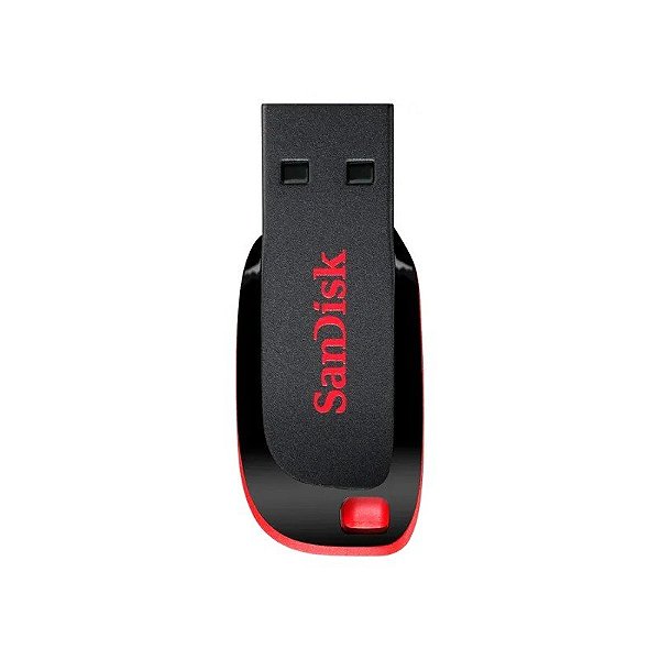 Pendrive Sandisk Cruzer Blade Z50 SDCZ50-128G - 128GB - Preto e Vermelho