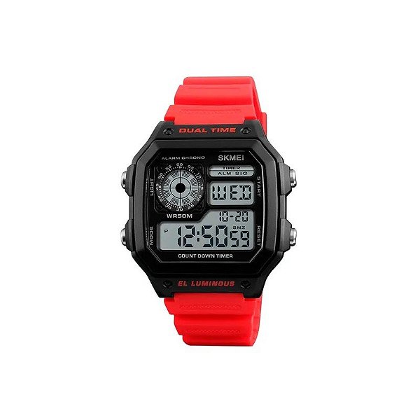 Relógio Masculino Digital Skmei 1299 Vermelho