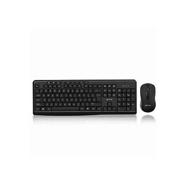 Teclado Sem Fio FTX FTXGK300 Bluetooth (Português) + Mouse - Preto