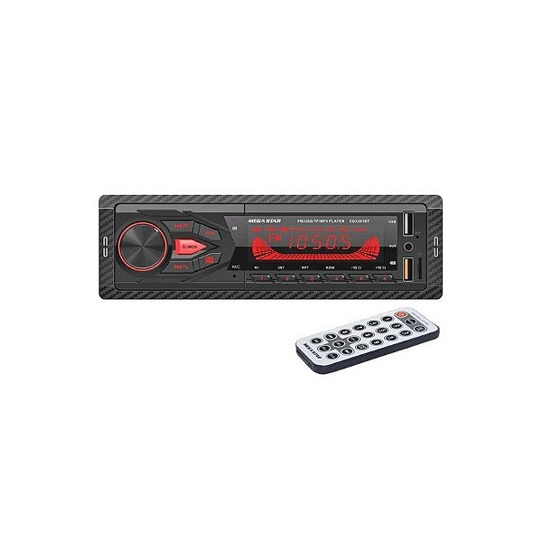 Rádio Carro Megastar CDX-261BT - USB/SD/BLT