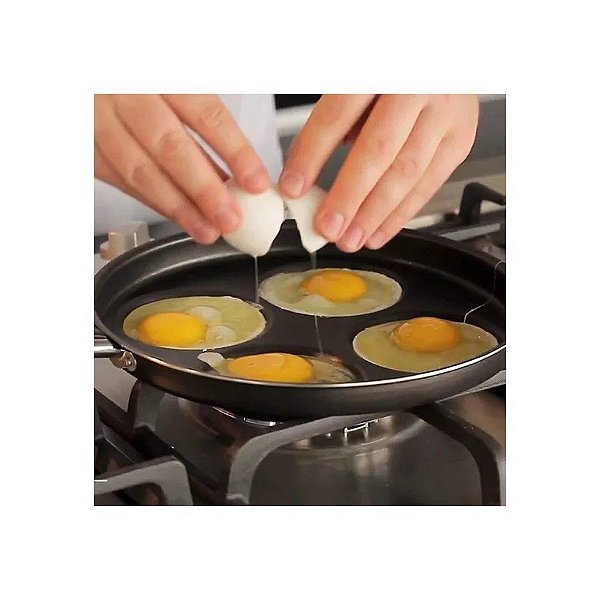 Frigideira para 4 Ovos Multiflon - com Tampa