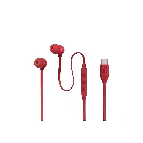 Fone de Ouvido JBL T310 USB-C - Vermelho