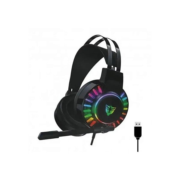 Fone Satellite AE-306 Gaming RGB com Microfone