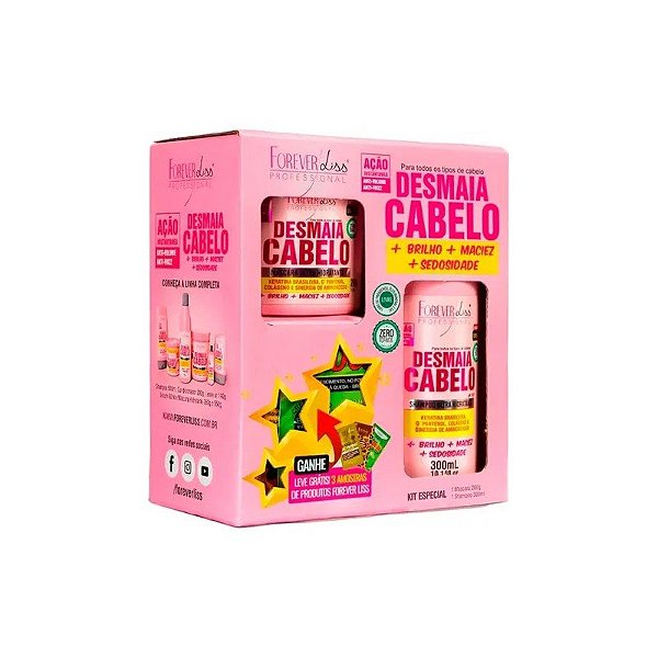 Kit Forever Liss (Shampoo 300ml + Máscara 200g) Desmaia Cabelo
