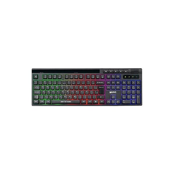 Teclado Gamer Marvo Soldat K603 Rainbow USB Inglês - Preto
