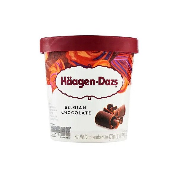 Pote de Sorvete Haagen Dazs Chocolate Belga 473ML