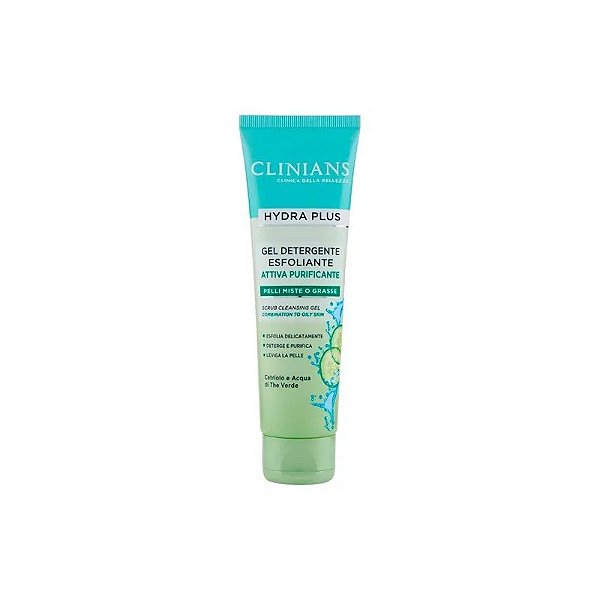 Gel de Limpeza Facial Clinians Hydra Plus Attiva Purificante - Esfoliante - 150ml