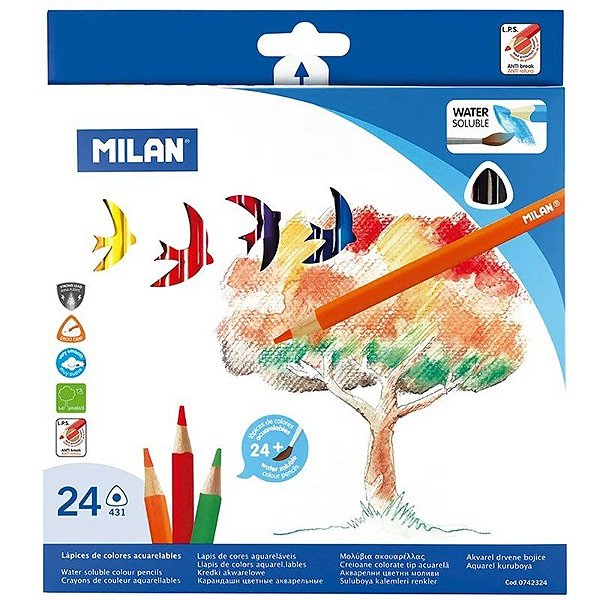 Lápis de Cor Quadro Milano Aquarela 0742324 - (24 Unidades)