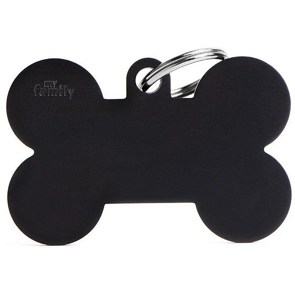 Placa de identificação MyFamily Osso XL MFXL05 - Preto