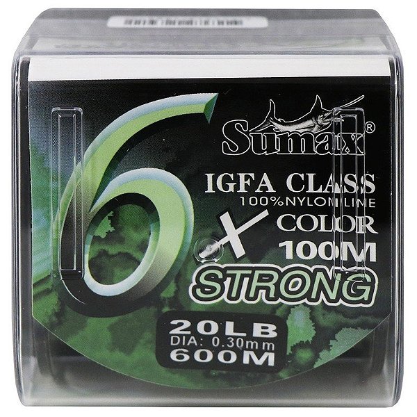 Linha Monofilamento Tanza Sumax 6X Strong SD-971 0,33mm 20lb 600m Verde