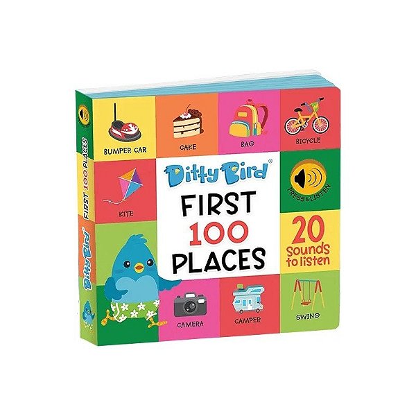 Livro Interativo Ditty Bird First 100 Places - 978-1-83820-645-1