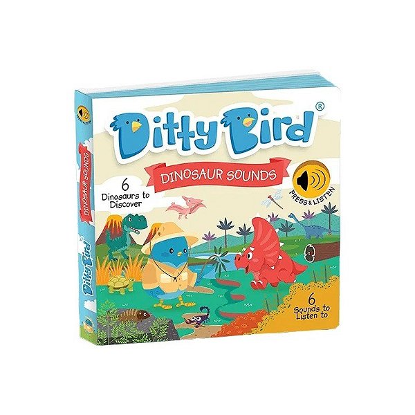 Livro Interativo Ditty Bird Dinosaur Sounds - 978-0-6482685-9-8