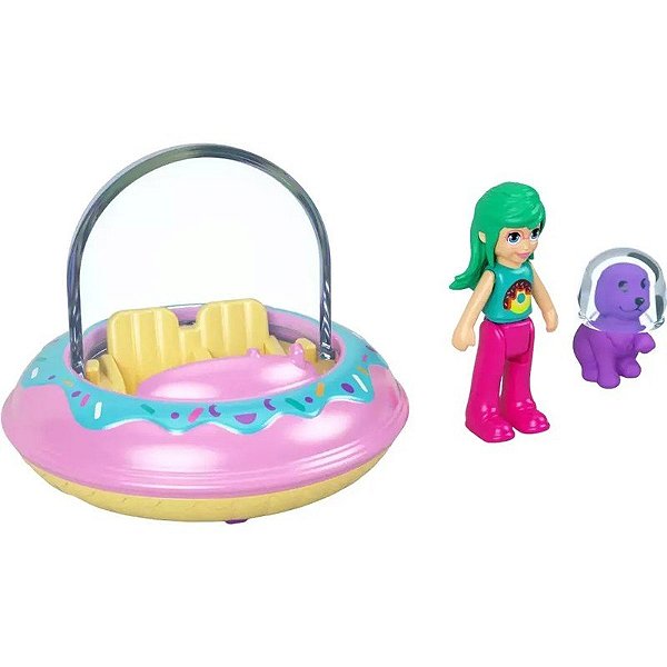 Kit de Minifiguras Polly Pocket com Veículo Mattel - HKV55-HKV57