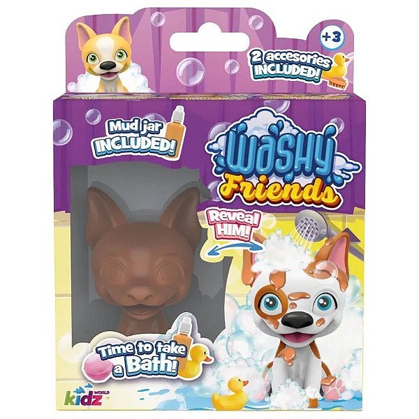Garrafa Washy Friends Kidz World K02WFS03 Marrom