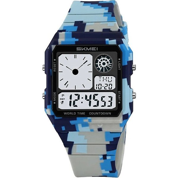 Relógio Skmei 2347 Camuflado Azul - Masculino