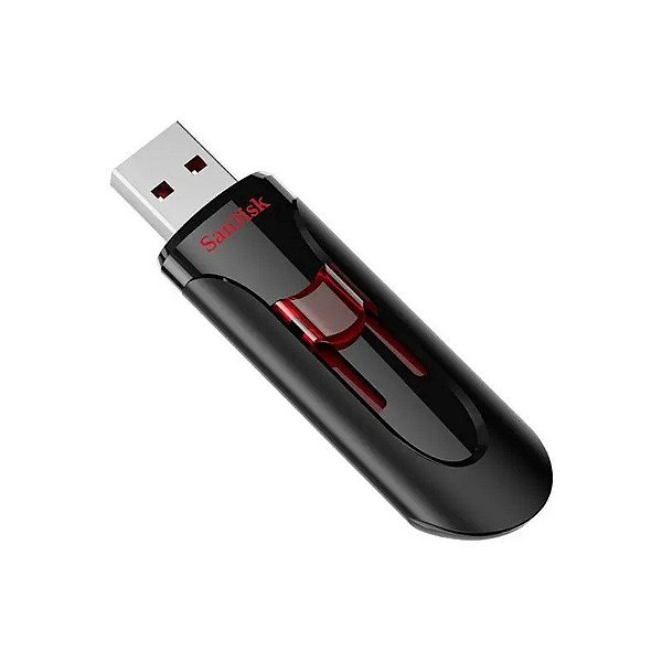 Pendrive de 64GB Sandisk Cruzer Glide SDCZ600-064G-G35 USB 3.0 - Preto