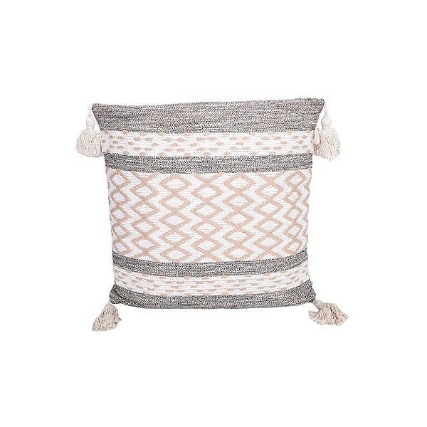 Travesseiro com Enchimento 45x45cm Cinza com Creme