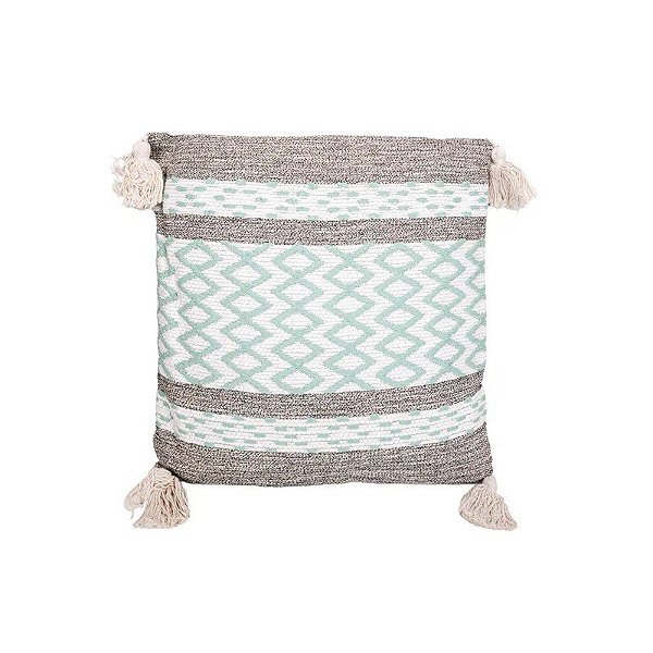 Travesseiro com Recheio 45x45cm Cinza com Verde