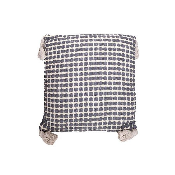 Travesseiro com Enchimento 45X45CM Quadrado Cinza com Creme