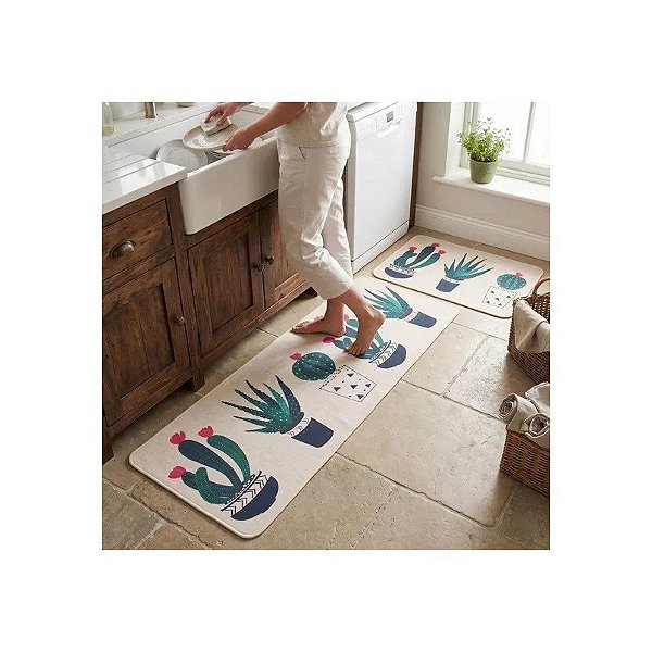 Tapete de Cozinha com Design de Plantas