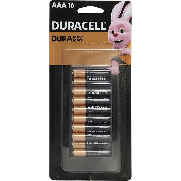 Pilhas Alcalinas Duracell AAA MN 2400B16 - 16 Unidades