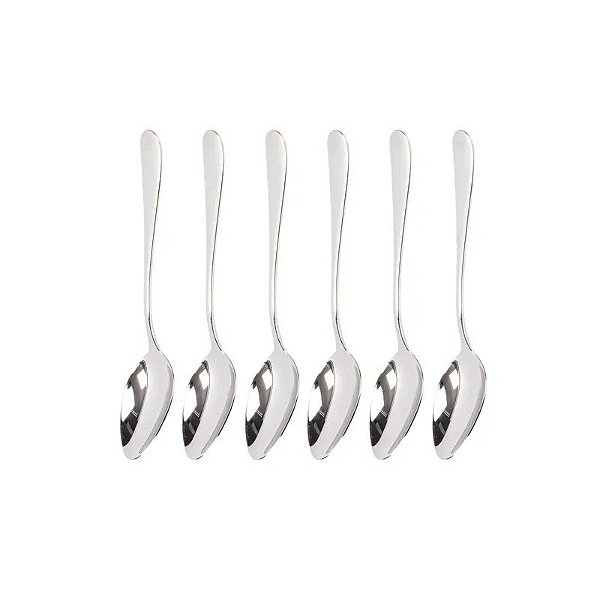 Jogo de Colheres 6 Peças Aço Inox