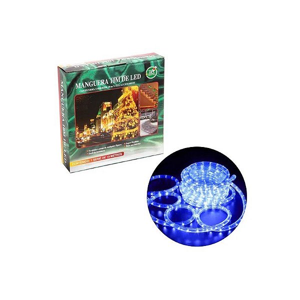 Mangueira de Luzes Pisca-Pisca LED 10M 220V Azul