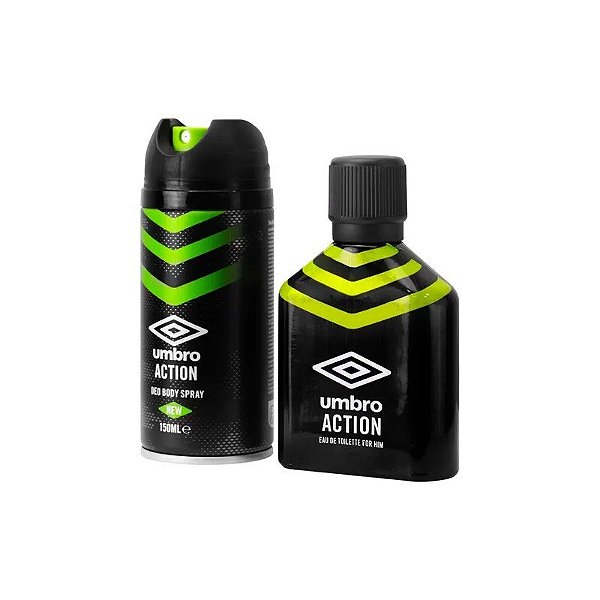 Kit Perfume + Body Spray Umbro Action - Masculino - 100ml + 150ml