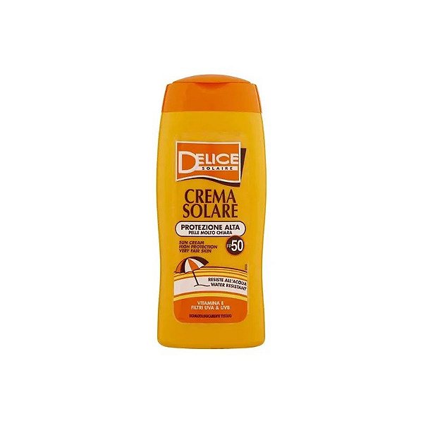 Protetor Solar Delice Solaire Creme Solar Proteção Alta Pele Muito Clara - FP50 - 250ml