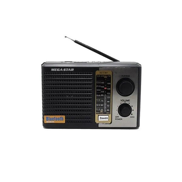 Rádio Megastar RX-17BT - AM/FM - USB - Bluetooth