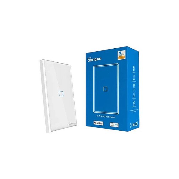 Interruptor Inteligente de Parede Wifi 1 Botão Sonoff T2US1C