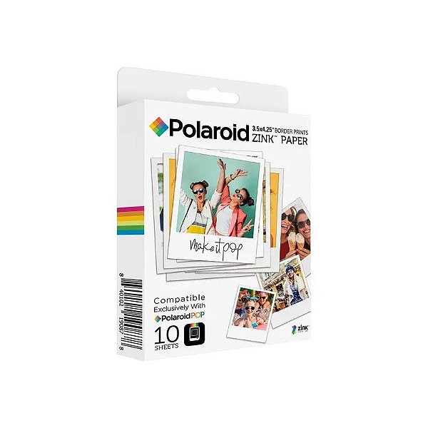 Papel Fotográfico Polaroid POLZL3X410 para Pop Instant - 10 Unidades