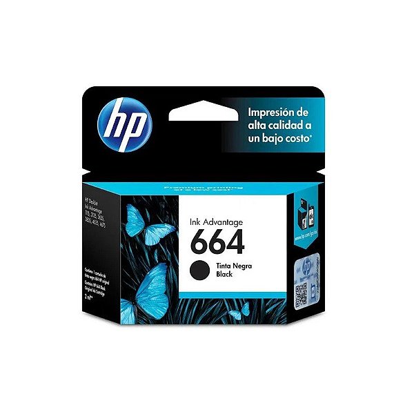 Tinta HP 664 Preto F6V29AL 2ML