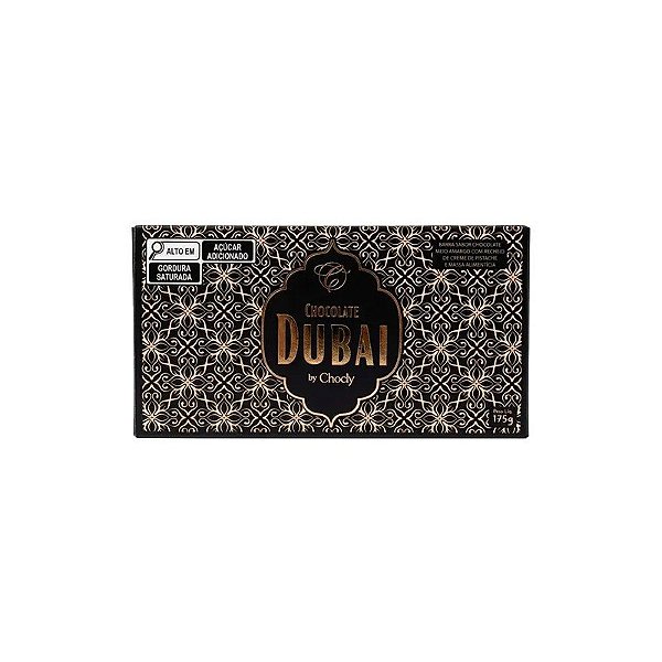 Tablete de Chocolate Dubai Chocly Amargo Recheio Pistache 175G