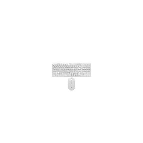 Teclado USB Mtek KM-5515W-PT com Mouse Sem Fio Branco Mini